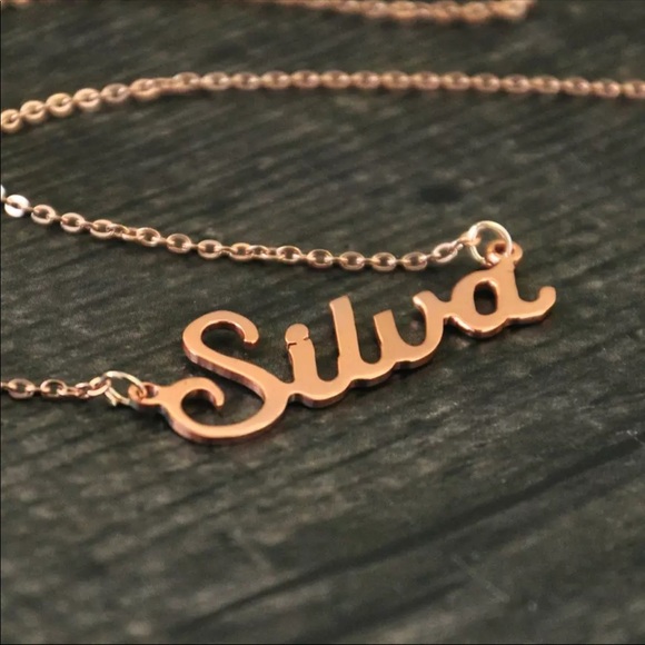 Custom Personalized Name Necklace Rose Gold Silver - Picture 5 of 13